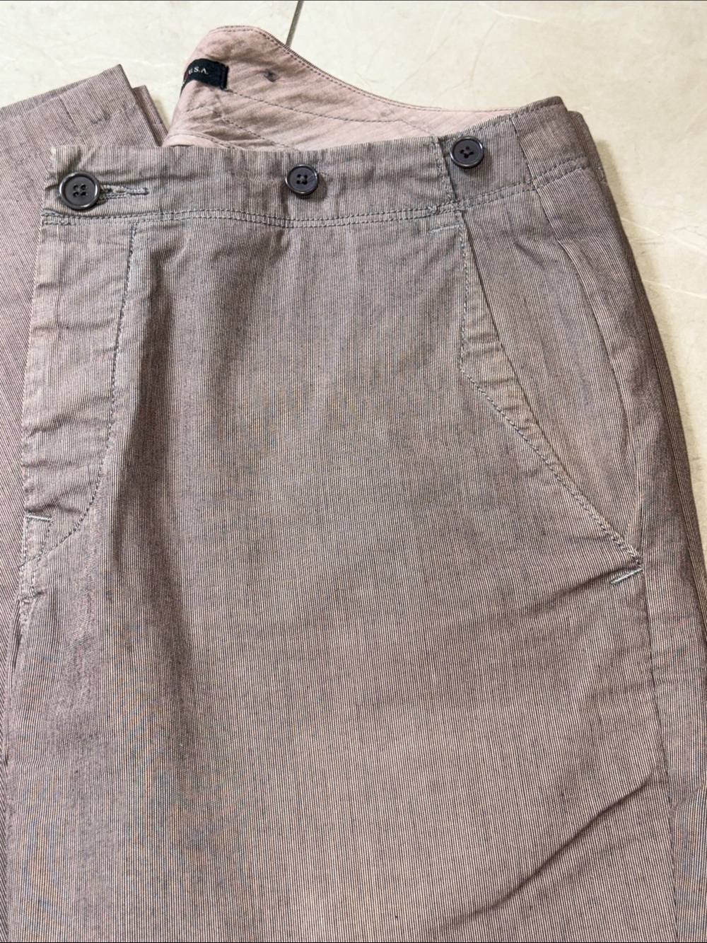John Varvatos Light Taupe Herringbone Pants